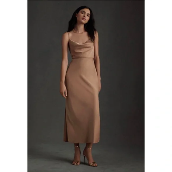 Cali Satin Charmeuse Midi Dress - Picture 1 of 16